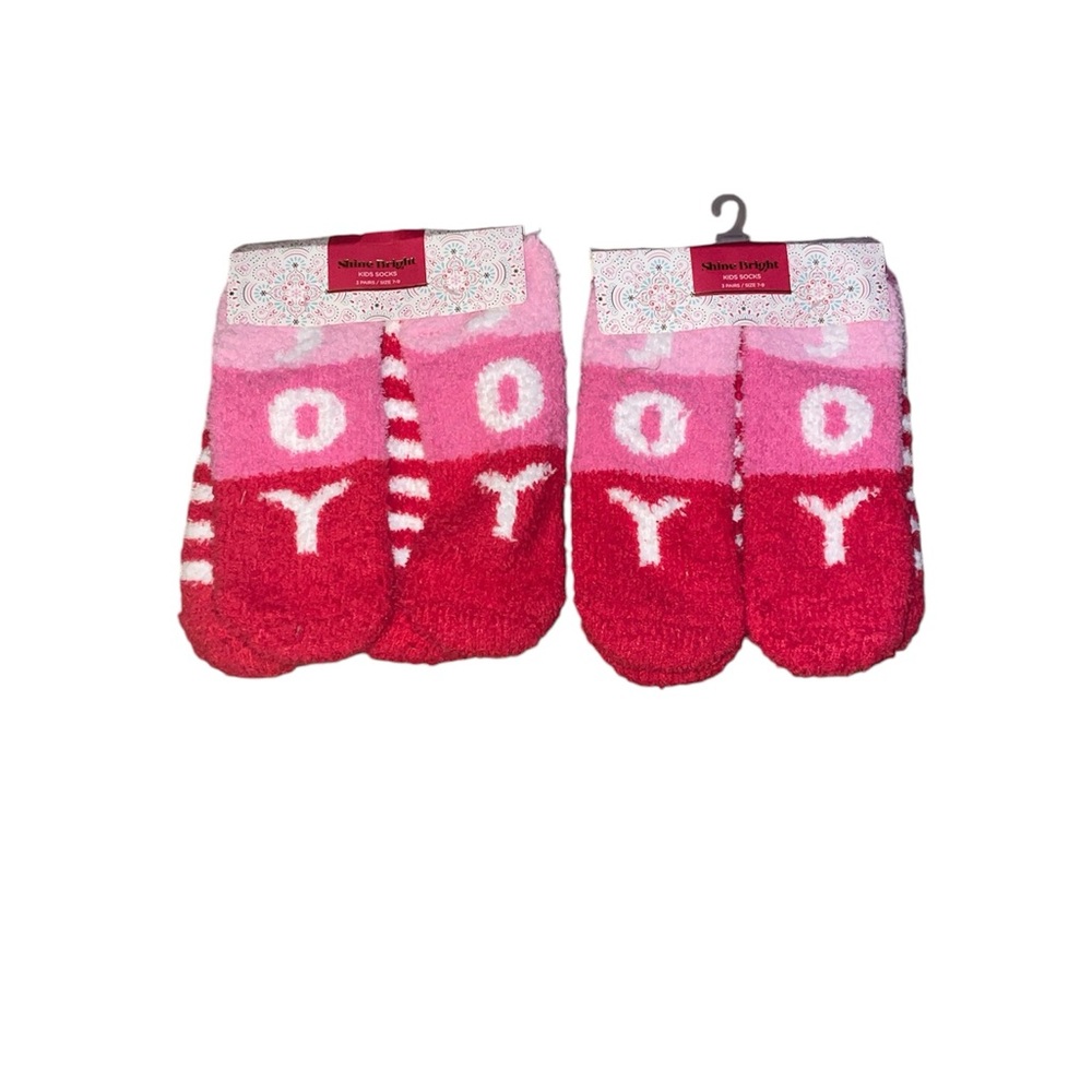 Brand new 2 set of 3 pair socks Gertex “shine bright” girl fluffy socks